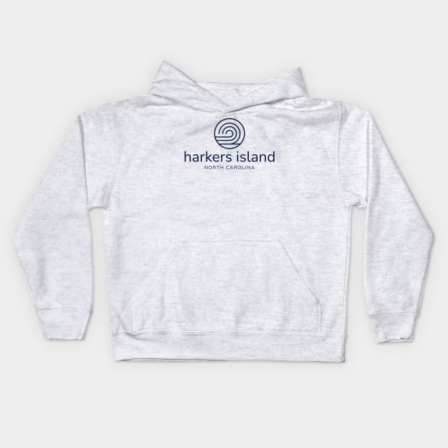 Harkers Island, NC Beach Summer Wave Kids Hoodie by Contentarama